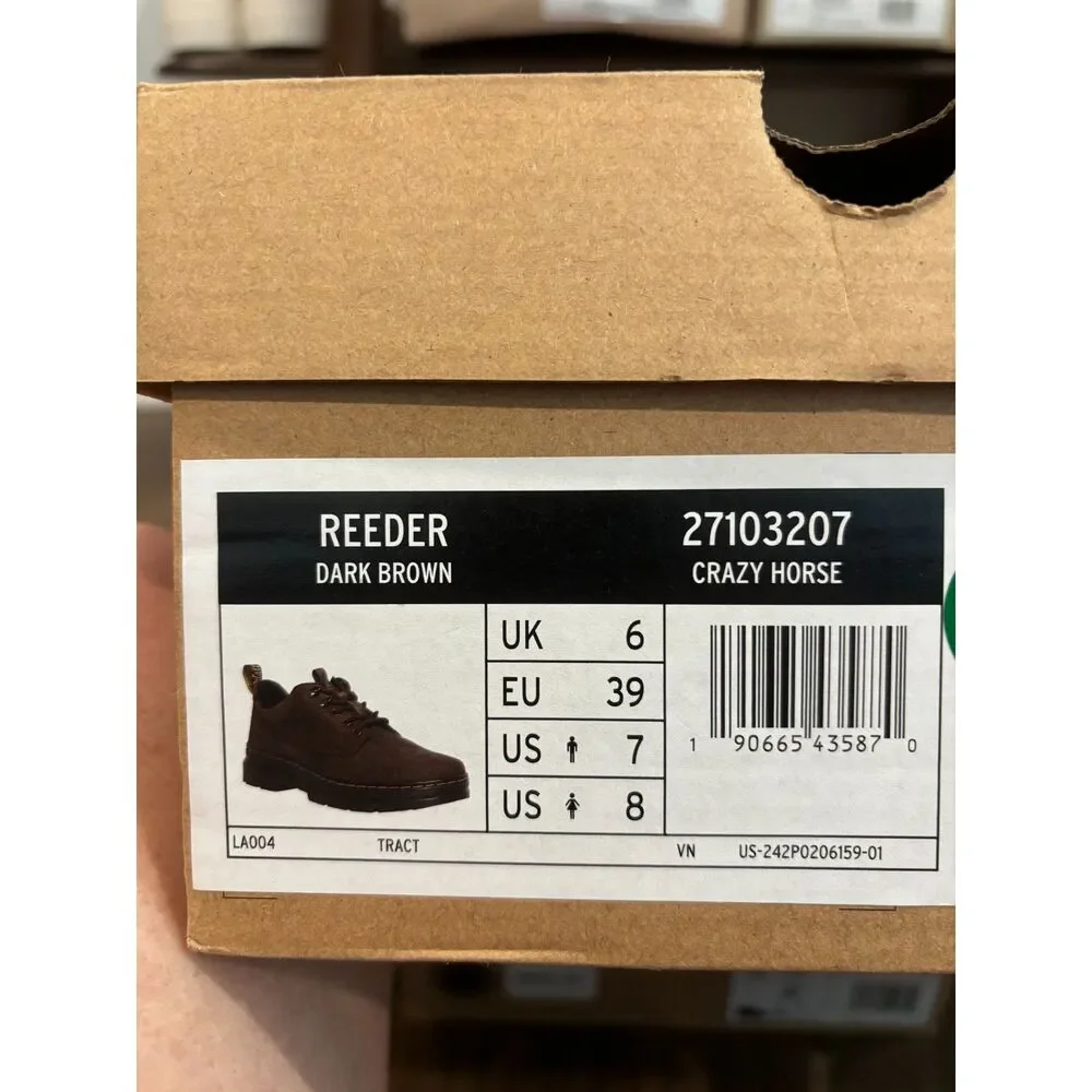 Dr. Marten's / Reeder Crazy Horse Leather Utility Shoes / Stylish Docs Lace Up - Picture 5 of 11